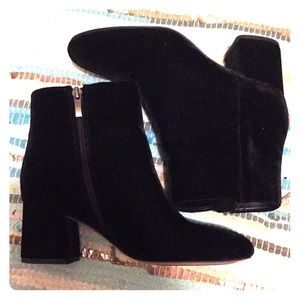 Franco sarto black velvet booties size 6 1/2